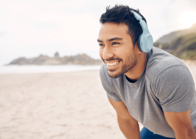 Guided meditation using a beach